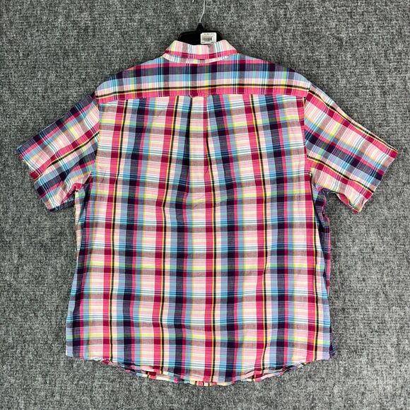 Lands End Shirt Extra Large Mens Business Casual Traditional Short Sleeve Plaid - Picture 2 of 9